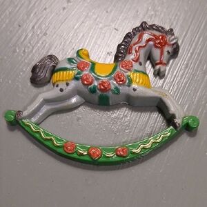 Colorful Rocking Horse Brooch